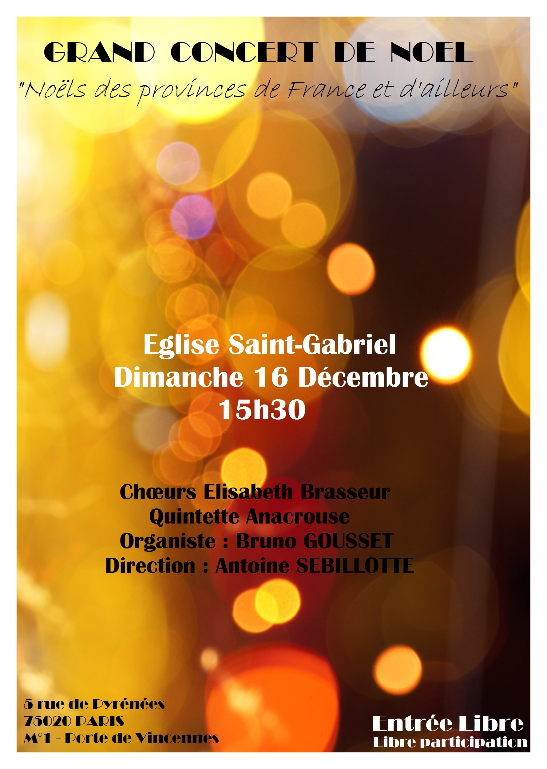 affiche st gabriel concert Noël 2018