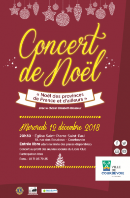Concert de Noël du 12 décembre 2018